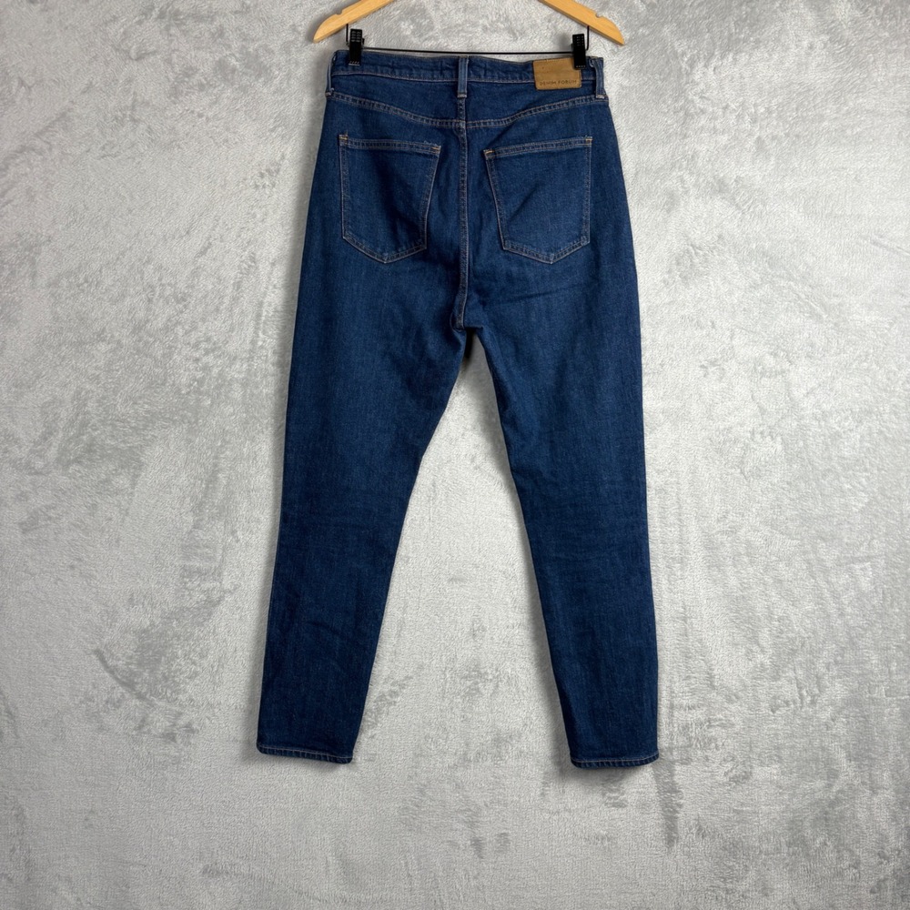 Denim Forum Jeans The Yoko High Rise Slim 31 Dark Wash Blue Organic Cotton